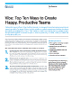 Vibe-Top Ten Ways to Create Happy Productive Teams