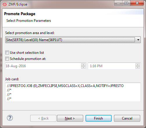 promotion parameter window