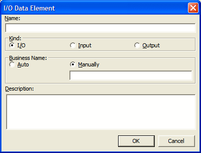 I/O Data Element Dialog