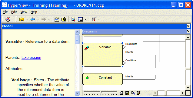 Model Reference Pane