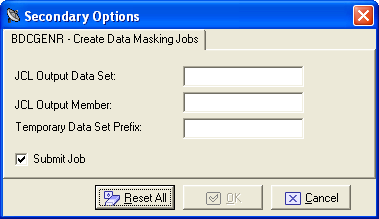 BDCGENR – Create Data Masking Jobs