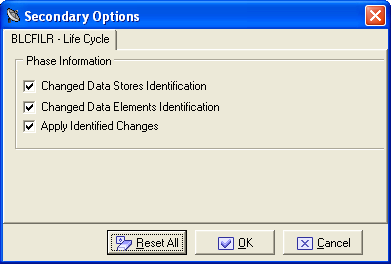 BLCFILR - Life Cycle Secondary Options