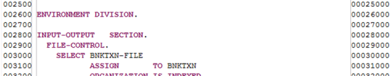 COBOL line numbering