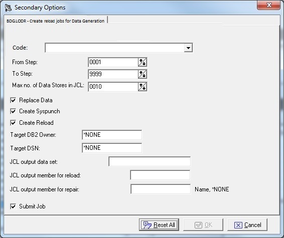 Secondary Options - Data Generation