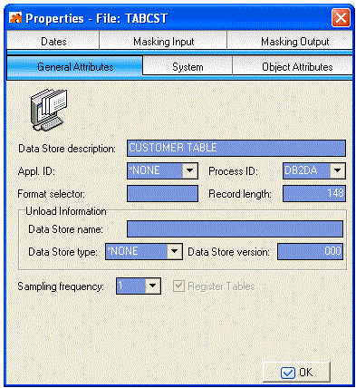 Properties - File Window Listing File Attributes