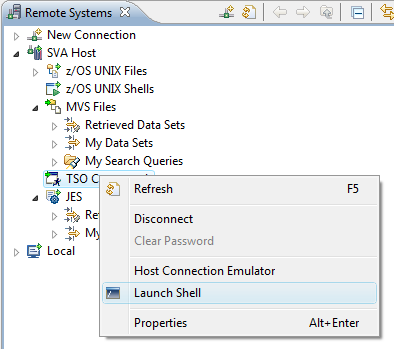 Launching the IDz TSO command window