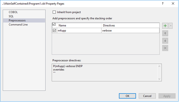 mfupp preprocessor configuration