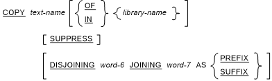 Syntax for format 4 of the COPY statement