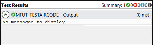 Test results with no system output