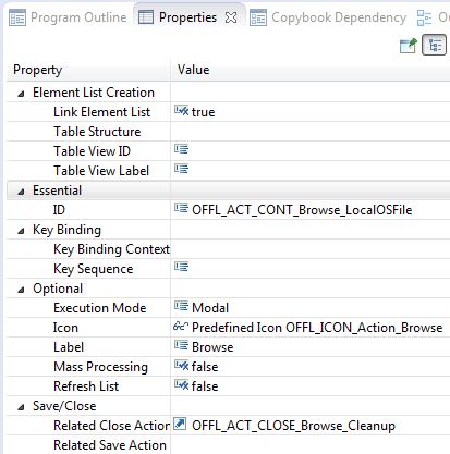 Browse Action Properties