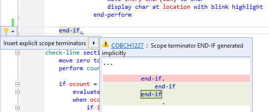 End Of Scope Quick Action