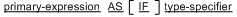 primary-expression AS [IF] type-specifier