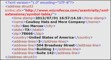 Content of generated XML document address03.xml